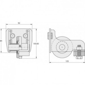 Support à galet pour rail de portail autoportant - pour rails série 1000 FAC P75