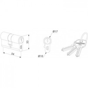 Cylindre européen 80mm centré