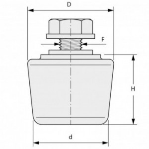 Olive de guidage conique pour portail coulissant - ø30mm - hauteur 26mm - M8