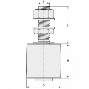 Olive 60x60 axe en inox pour portail lourd