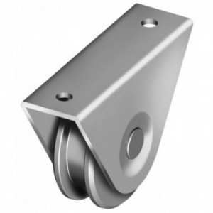 Galet (roue) pour portail Ø100mm - gorge en U - support à visser - 2 roulements à billes