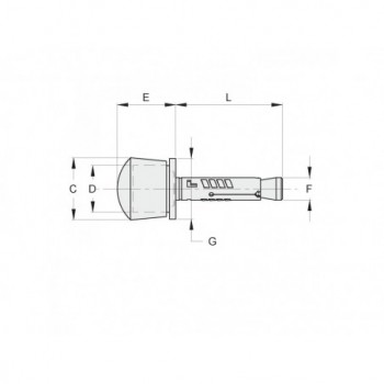 Butée à sceller avec cheville pour portail pivotant