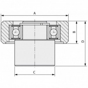 Olive acier sur roulement pour montage inverse Ø 35
