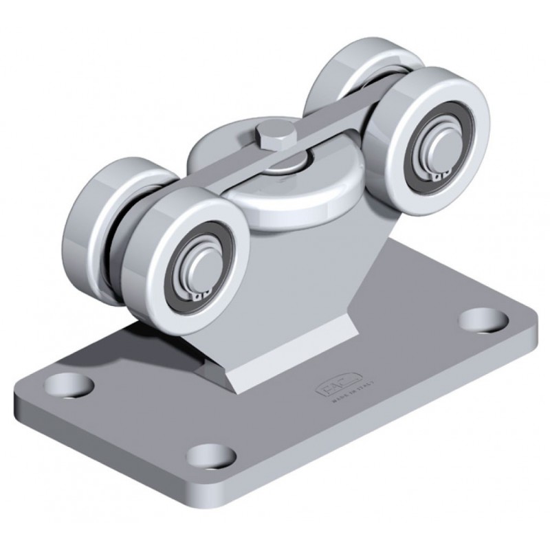 Chariot pour portail autoportant pour les rails de série P53 FAC - double réglage - Inox 304 - 1x pièce