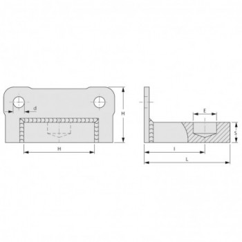Socle pour pivot avec platine de fixation 85x70 - Galvanisé