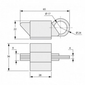 loquet à ressort grand 40x75