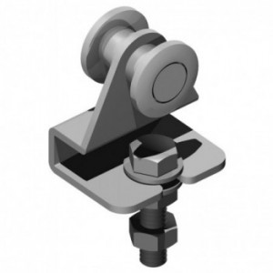 Chariot galvanisé - 2 roues Ø24mm M8 - pour porte coulissante suspendue