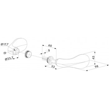 Paire de béquilles en aluminium carré de 8mm