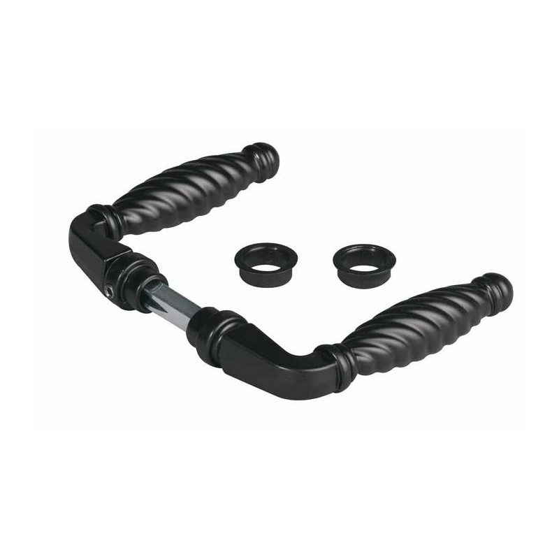 Paire de béquilles fer forgé noire zamac carré de 8 mm