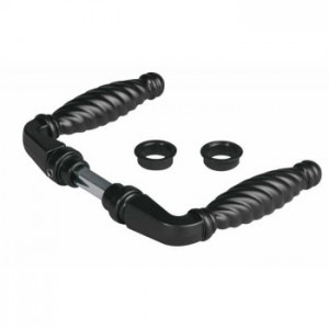 Paire de béquilles fer forgé noire zamac carré de 8 mm