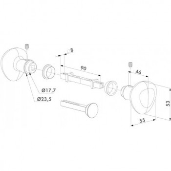 Kit Béquille bouton rond fixe