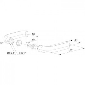 Paire de béquilles en aluminium - carré de 10mm