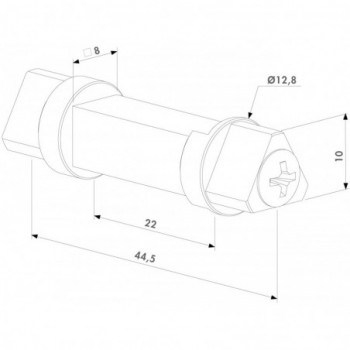 Carré de 8mm (L : 44.5mm) avec triangle de 11mm