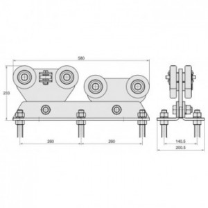 Chariot pour portail autoportant pour les rails de série P140 FAC - double réglage - acier galvanisé - 1x pièce