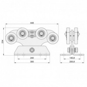 Chariot rails autoportant - réglable (pour rails série P140)