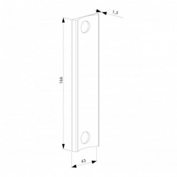 Plaque d'adaptation   gache SA   tube rond (carré de : diam. 60mm)