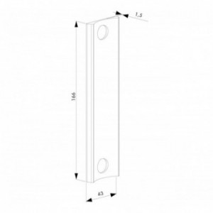 Plaque d'adaptation   gache SA   tube rond (carré de : diam. 60mm)