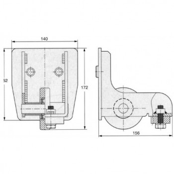 Support à galet pour rail de portail autoportant - pour rails série 3000 FAC P100