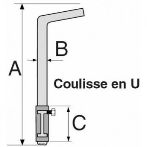 Verrou baïonnette en acier galvanisé - Hauteur 500mm - Ø16mm - support à souder