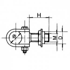 Gond ferronnerie avec écrou