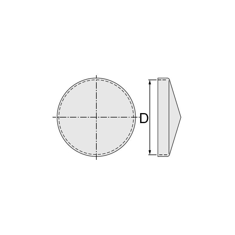 Chapeau rond avec bord (acier brut) Ø 30mm