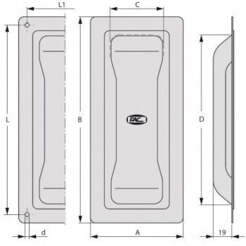 Poignée cuvette GALVA 52x115 mm