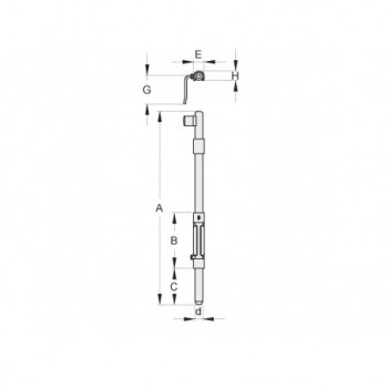 Verrou baionnette galva à droite - platine à souder de 115 mm - H400