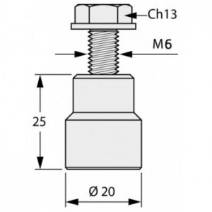 Entretoise à souder pour crémaillère à portail coulissant - taraudée M6 - acier galvanisé - pour crémaillère 622 - VA610