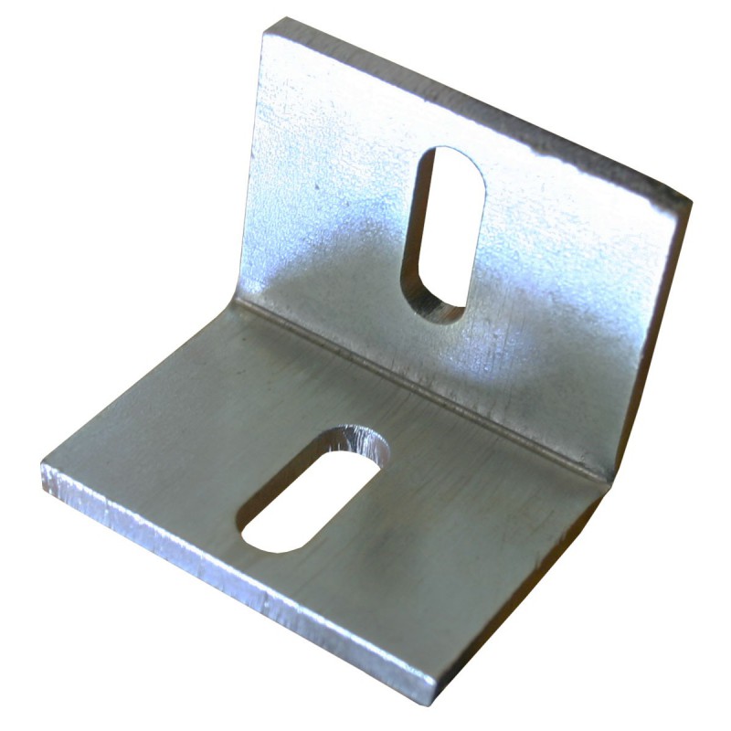 Équerre en acier galvanisée - percée - pour crémaillère de portail coulissant