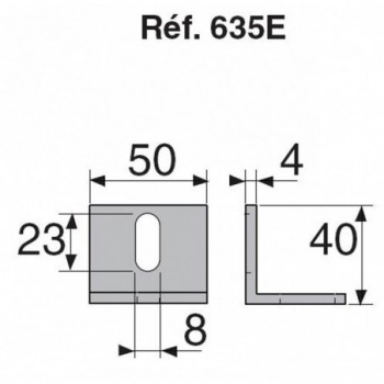 Équerre en acier galvanisée - percée - pour crémaillère de portail coulissant