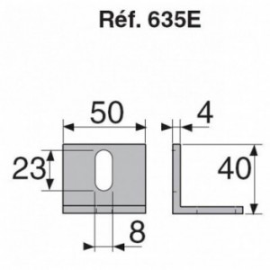 Équerre en acier galvanisée - percée - pour crémaillère de portail coulissant