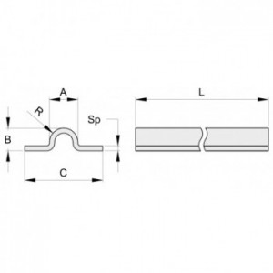 Rail à visser non percé ø16mm pour portail coulissant - largeur 50mm - épaisseur 3mm - longueur 3m (jusquà épuisement du