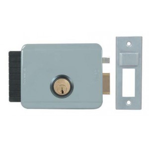 Serrure droite 12Vac pêne rentrant ouverture vers l'extérieur