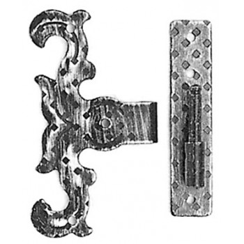 Paumelle de style fer forgé L55xH90 complète (mâle et femelle)