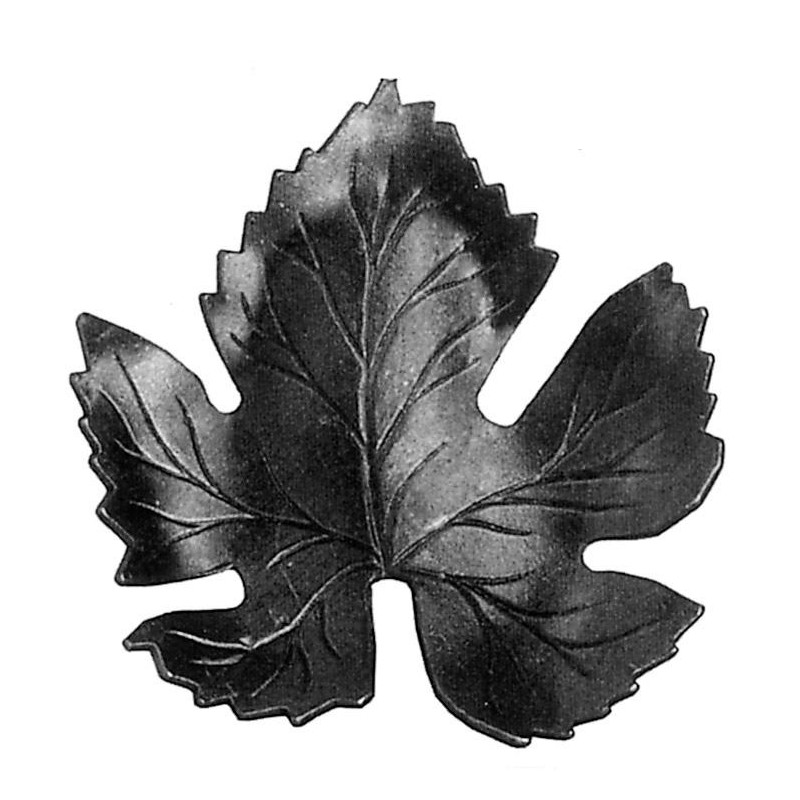 Feuille de vigne en acier brut embouti - Hauteur 110mm - Largeur 120mm - épaisseur 3mm