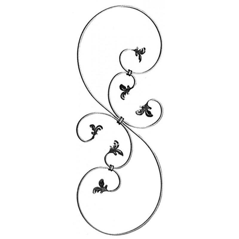 Panneau à volute en aluminium 14x5mm - 340L x 870H