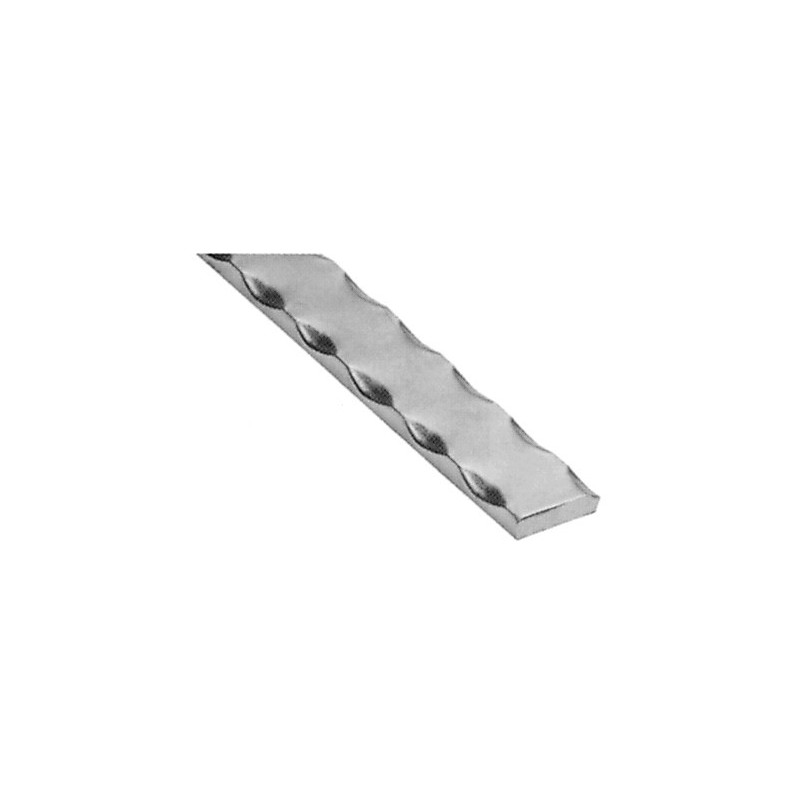 Main courante martelé sur angle en aluminium 30x8 - H3000