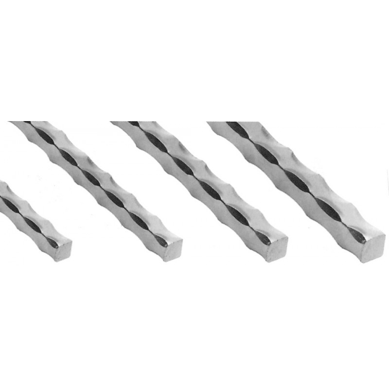 Barre martelée carrée de 16mm - Longueur 3000mm - Aluminium