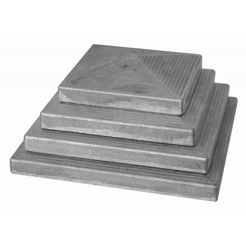 Chapeau en aluminium avec bord 120x120 h:25 bord:10