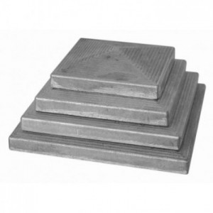 Chapeau en aluminium avec bord 120x120 h:25 bord:10