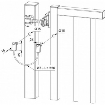Câble anti-chute en acier inoxydable pour portails jusqu'à 500 KG