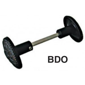 Béquille double bouton style fer forgé pour portes, portillons et portails - carré de 6mm et de longueur 90mm