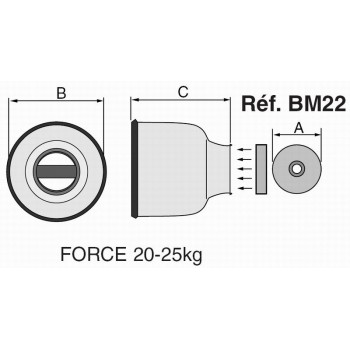 Butée amortisseur MAGNETIQUE pour portes et portails portails pivotants