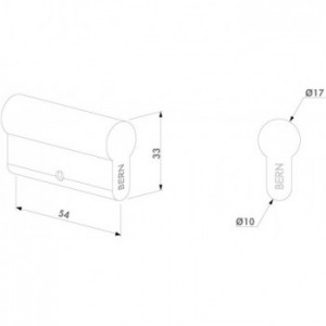 Cylindre européen factice Locinox - longueur 54mm