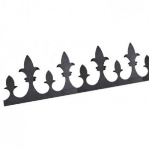 Bordure défensive décorative en acier brut à souder, 60mm de hauteur, 2m de longueur, 3mm d'épaisseur