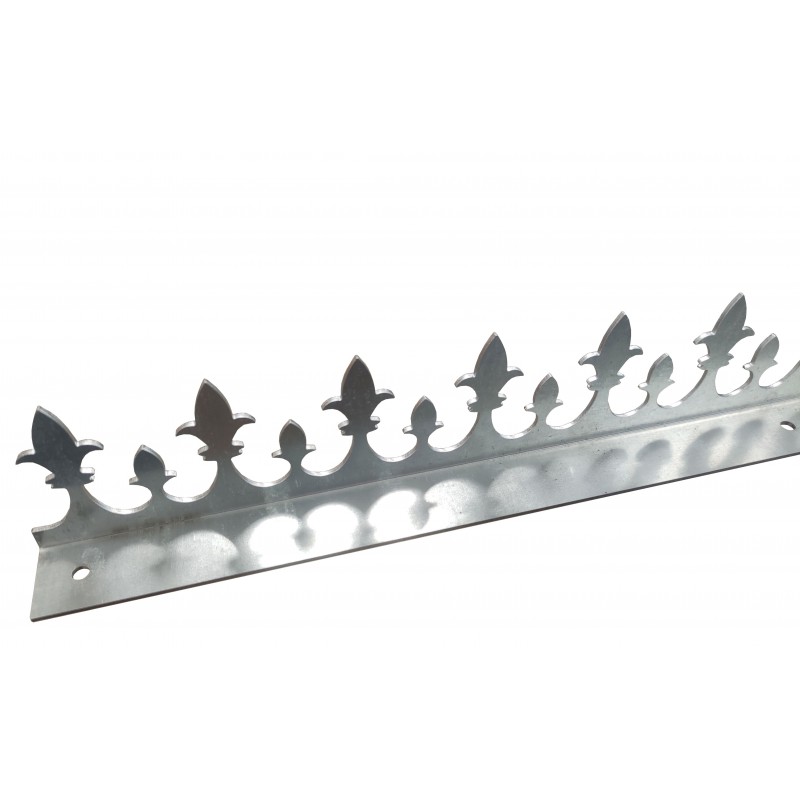 Bordure défensive décorative en acier galvanisé - à visser, hauteur 60mm, largeur 30mm - 149cm de longueur - épaisseur 3mm