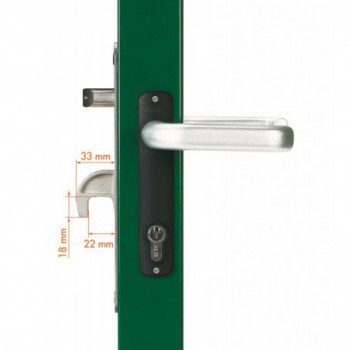 Serrure à encastrer Locinox hybride à crochet pour bois & metal - pour profil 60mm et plus