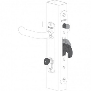 Serrure à encastrer Locinox hybride à crochet pour bois & metal - pour profil 60mm et plus