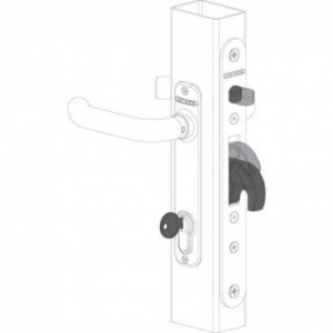 Serrure à encastrer Locinox hybride à crochet pour bois & metal - pour profil 60mm et plus