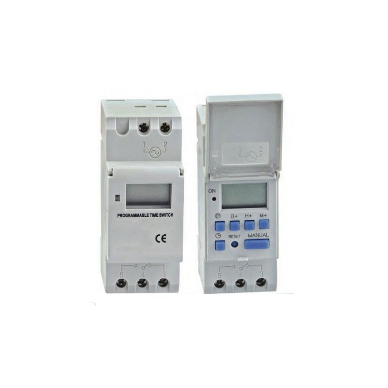 Horloge hebdomadaire modulaire 24V à 230V   1 contact NO NF